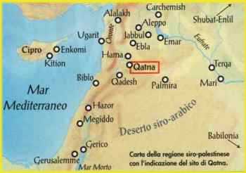Carta della regione con il sito di Qatna